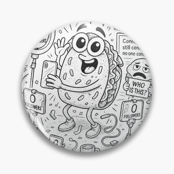 Item preview, Influencer Taco Fail – Funny Social Media Coloring Page designed and sold by ComedyInkFactor.