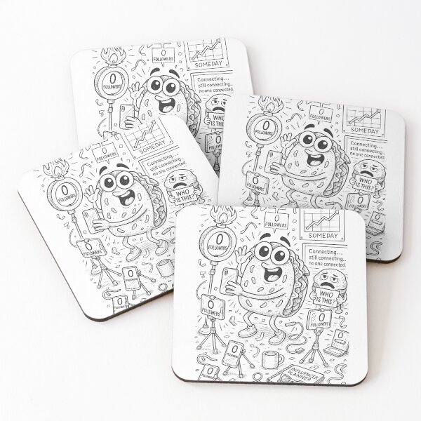 Item preview, Influencer Taco Fail – Funny Social Media Coloring Page designed and sold by ComedyInkFactor.
