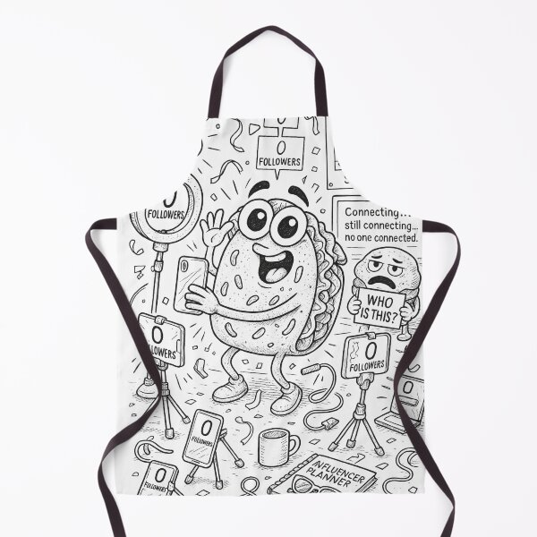 Item preview, Influencer Taco Fail – Funny Social Media Coloring Page designed and sold by ComedyInkFactor.
