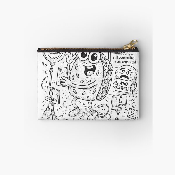 Item preview, Influencer Taco Fail – Funny Social Media Coloring Page designed and sold by ComedyInkFactor.