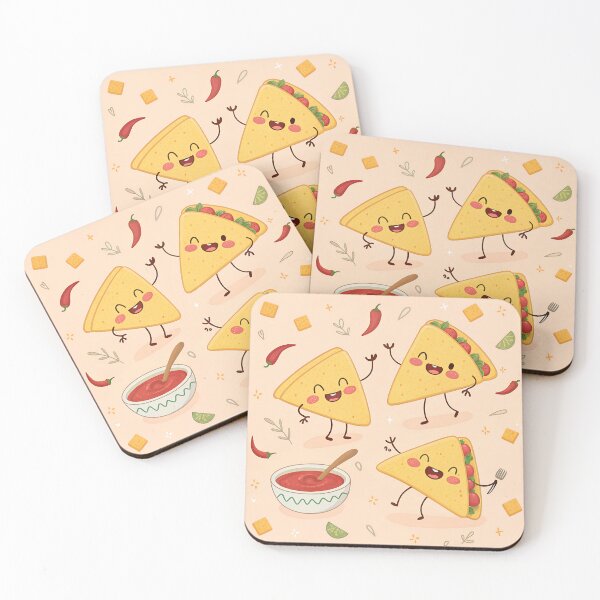 Item preview, Cute Kawaii Quesadilla Trio – Funny Cheese Food Art  designed and sold by VividOrganica.