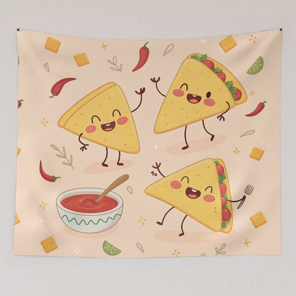 Item preview, Cute Kawaii Quesadilla Trio – Funny Cheese Food Art  designed and sold by VividOrganica.