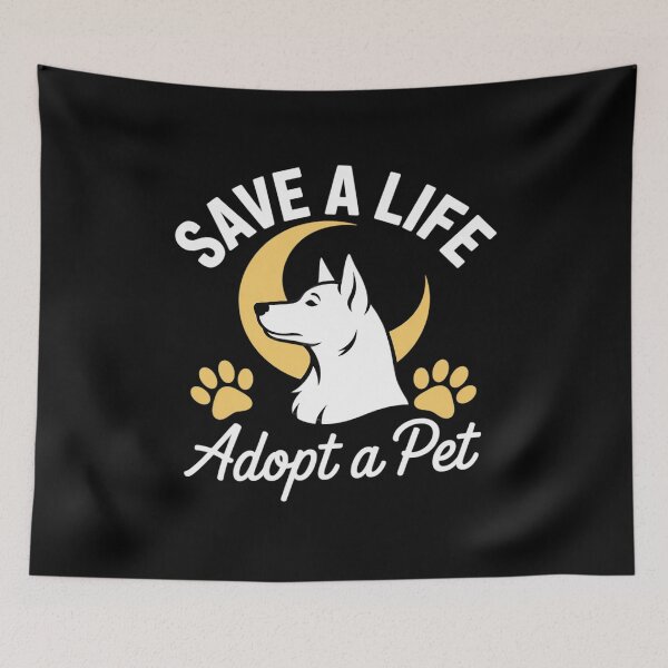 Item preview, Save A Life Adopt A Pet Slogan - Cats and Dogs Pet Paw  designed and sold by RsFilsingerArt.