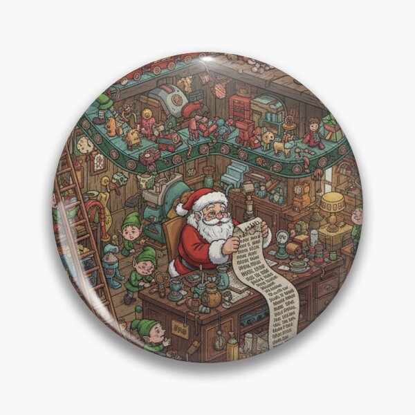 Item preview,  "Santa's Workshop Elves Christmas - Busy North Pole Toy Factory Gift" designed and sold by jkaestheticss.