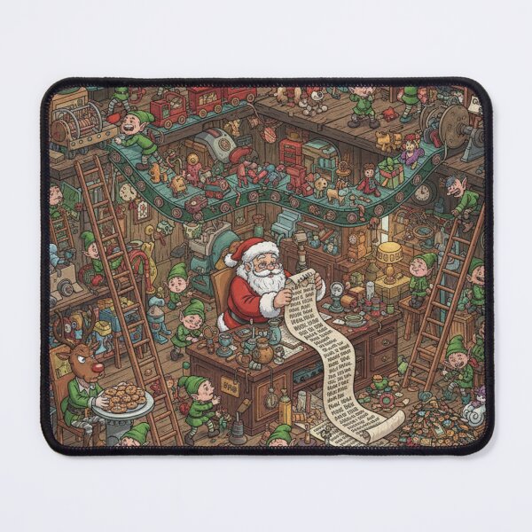 Item preview, "Santa's Workshop Elves Christmas - Busy North Pole Toy Factory Gift" designed and sold by jkaestheticss.