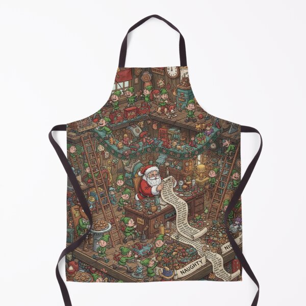 Item preview, "Santa's Workshop Elves Christmas - Busy North Pole Toy Factory Gift" designed and sold by jkaestheticss.