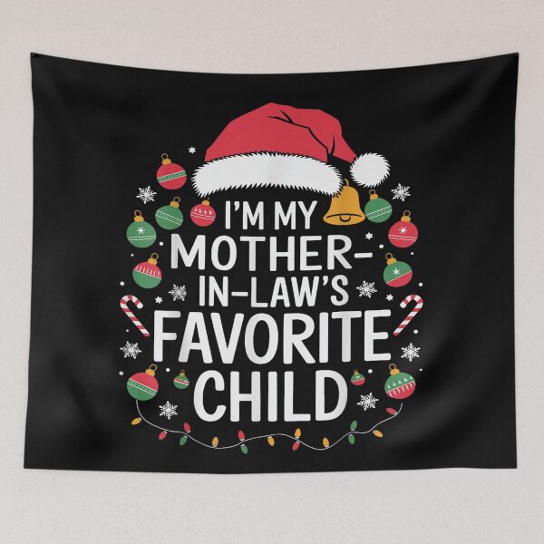 Item preview, I'm My Mother In Law's Favorite Child Funny Christmas Ornament Joke designed and sold by JolinChinn.