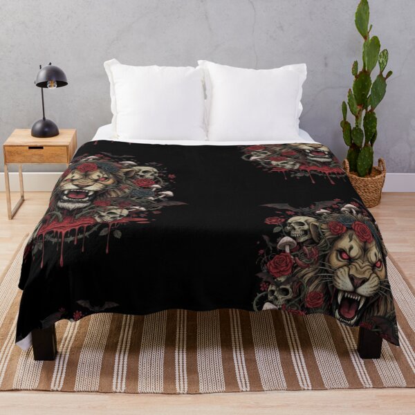 Item preview, Dark creepy lion– Red & Black Roses, Fantasy Animal Art Sticker designed and sold by CutePearlStudio.