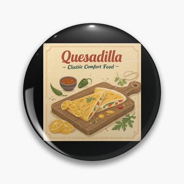 Item preview, Retro Quesadilla – Classic Mexican Comfort Food Vintage Kitchen Art designed and sold by VividOrganica.