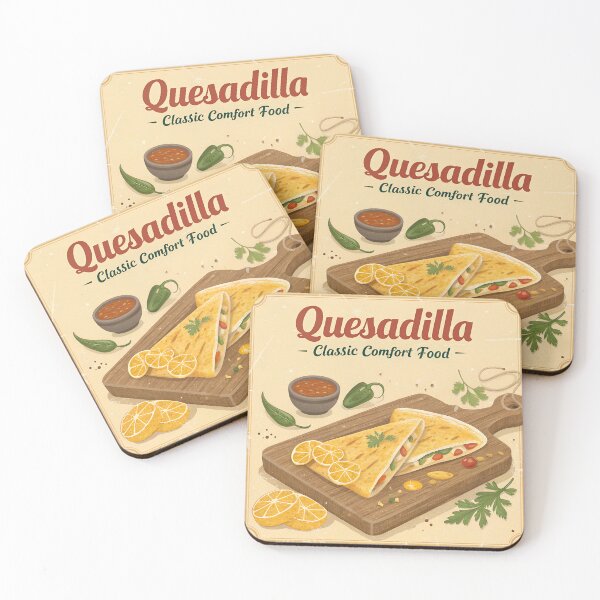 Item preview, Retro Quesadilla – Classic Mexican Comfort Food Vintage Kitchen Art designed and sold by VividOrganica.