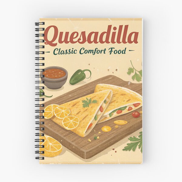 Item preview, Retro Quesadilla – Classic Mexican Comfort Food Vintage Kitchen Art designed and sold by VividOrganica.