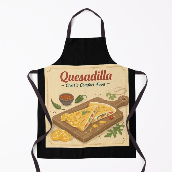 Item preview, Retro Quesadilla – Classic Mexican Comfort Food Vintage Kitchen Art designed and sold by VividOrganica.