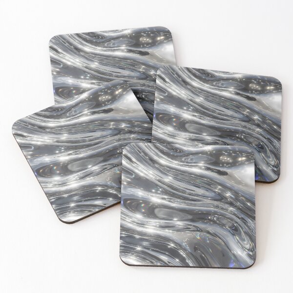 Item preview, Liquid Metal Surface with Reflective Flow and Abstract Curves designed and sold by SplashTastic.