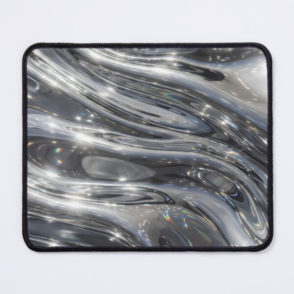 Item preview, Liquid Metal Surface with Reflective Flow and Abstract Curves designed and sold by SplashTastic.