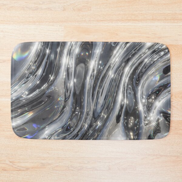 Item preview, Liquid Metal Surface with Reflective Flow and Abstract Curves designed and sold by SplashTastic.