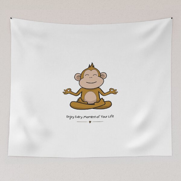 Item preview, Meditation Monkey Enjoy Every Moment - Cute Mindful Animal Graphic designed and sold by ConfuseLab Shop.