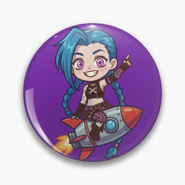 Artikelvorschau, Chibi Jinx Arcane reitet auf einer Rakete entworfen und verkauft von Brudy-R.