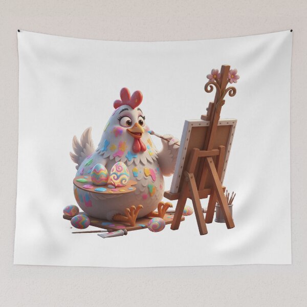 Item preview, Funny Chicken Artist Painting Easter Eggs designed and sold by vk09.