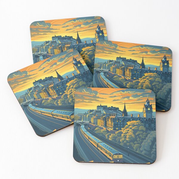 Item preview, Edinburgh Sunset Express – Vintage Travel Poster Art designed and sold by Scotland - The Saltire Collection.