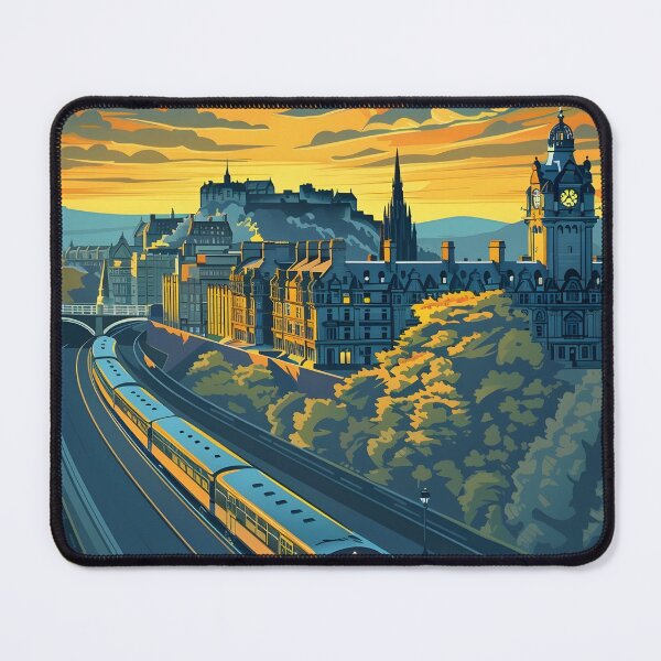 Item preview, Edinburgh Sunset Express – Vintage Travel Poster Art designed and sold by Scotland - The Saltire Collection.