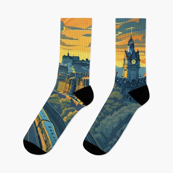 Item preview, Edinburgh Sunset Express – Vintage Travel Poster Art designed and sold by Scotland - The Saltire Collection.