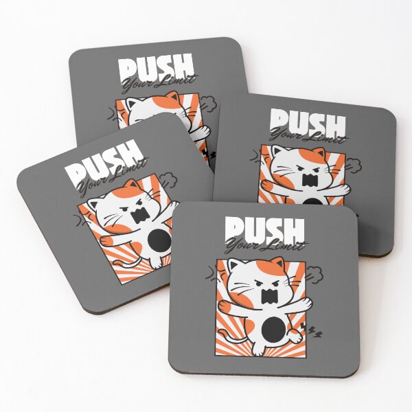 Item preview, PUSH Your Limit Angry Cat - Fierce Motivation Graphic Design designed and sold by ConfuseLab Shop.