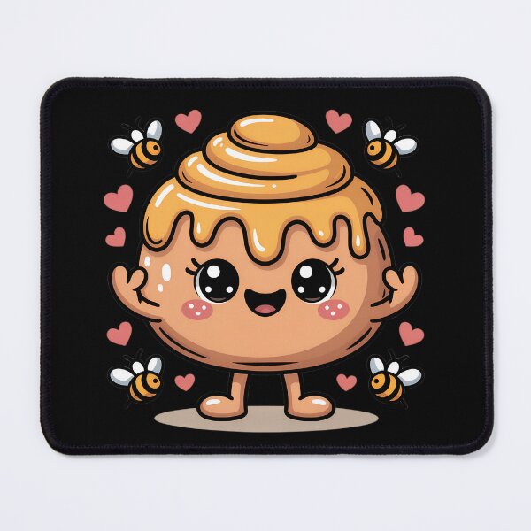 Item preview, Kawaii Honey Bun Cute Pastry – Smiling Dessert Character Bakery  designed and sold by VividOrganica.