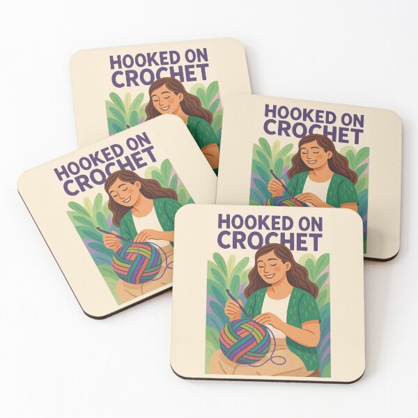 Item preview, Hooked on Crochet – Crochet hobby illustration for wool and craft enthusiasts designed and sold by Annika Shurafa.