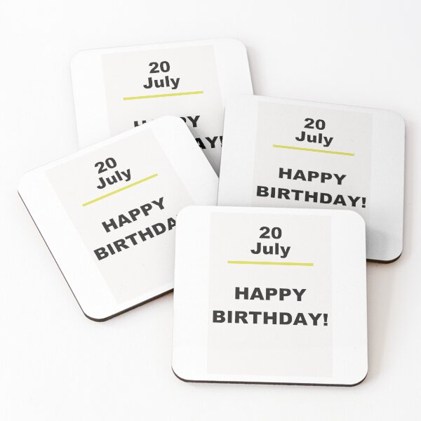 Item preview, Minimalist Happy Birthday Design — July 20 designed and sold by ariksworld.