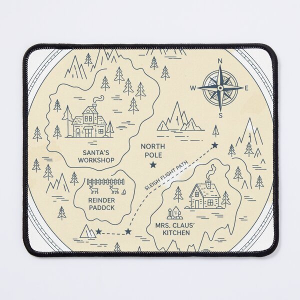 Item preview, "North Pole Map Christmas - Vintage Santa's Workshop Navigation Gift" designed and sold by jkaestheticss.