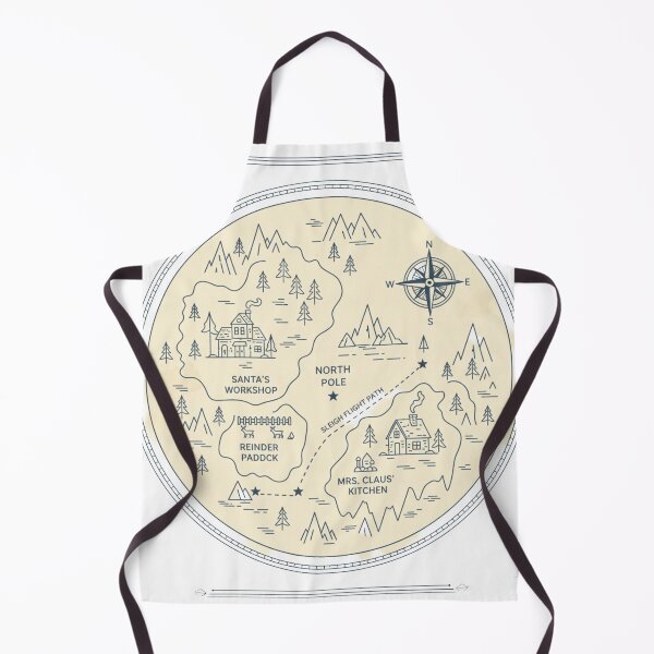 Item preview, "North Pole Map Christmas - Vintage Santa's Workshop Navigation Gift" designed and sold by jkaestheticss.