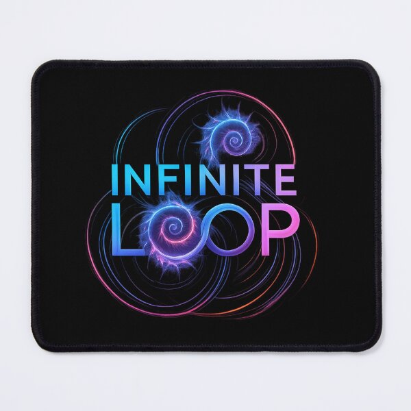 Item preview, Infinite Loop - Fractal Typography with Neon Spirals designed and sold by MKreative Studio.
