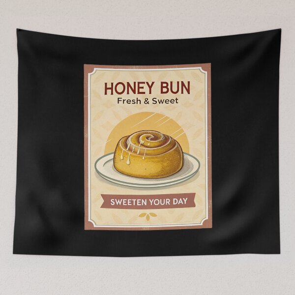 Item preview, Vintage Honey Bun Bakery – Retro Food Art Print for Kitchen & Café Décor designed and sold by VividOrganica.