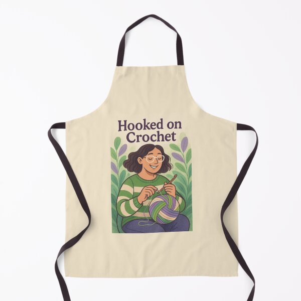 Artikelvorschau, Hooked On Crochet Watercolor Illustration Hobby Craft Creative entworfen und verkauft von Annika Shurafa.