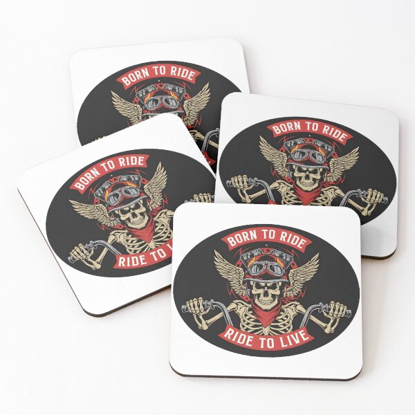 Item preview, Born to Ride Skeleton Biker Emblem designed and sold by CharlieDesings.