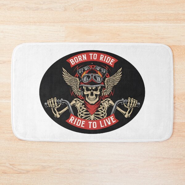 Item preview, Born to Ride Skeleton Biker Emblem designed and sold by CharlieDesings.