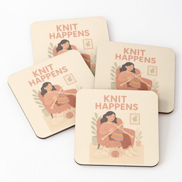 Item preview, Knit Happens Knitting Watercolor Illustration Creative Hobby Craft designed and sold by Annika Shurafa.