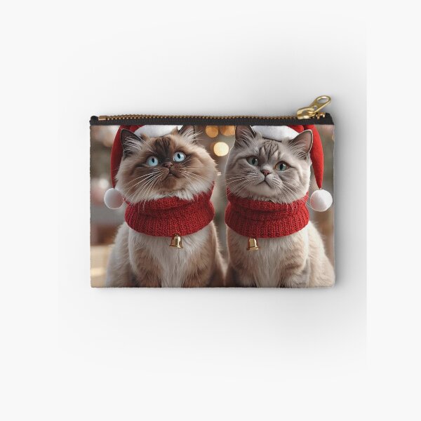 Item preview, Joyful Christmas Companions – Aesthetic Cat Duo of Holiday Cheer designed and sold by ArtivaNest.
