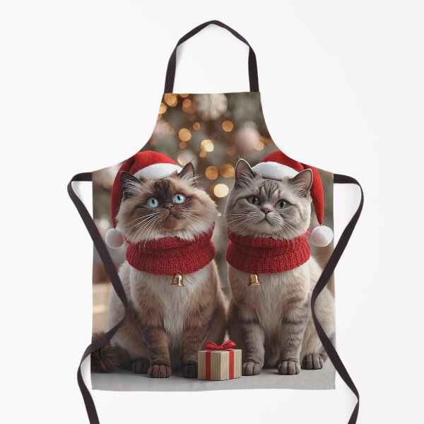 Item preview, Joyful Christmas Companions – Aesthetic Cat Duo of Holiday Cheer designed and sold by ArtivaNest.