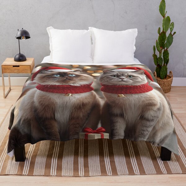 Item preview, Joyful Christmas Companions – Aesthetic Cat Duo of Holiday Cheer designed and sold by ArtivaNest.