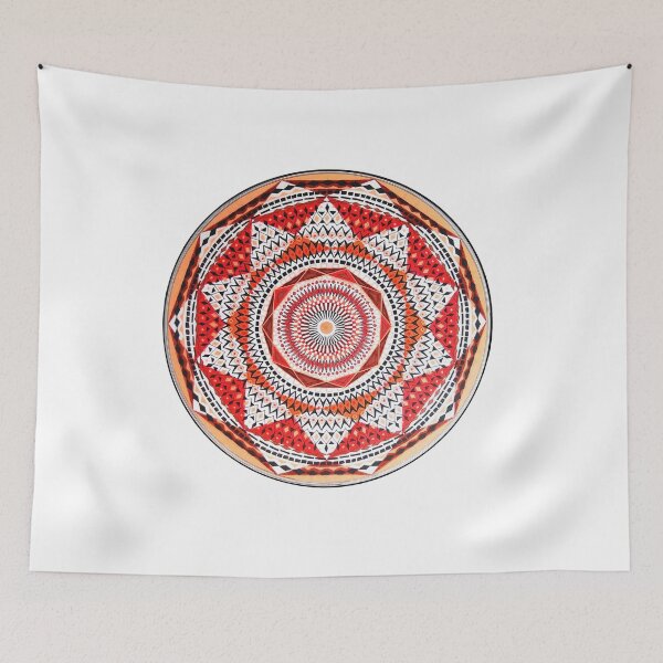 Artikelvorschau, Rotes geometrisches Mandala-Muster entworfen und verkauft von Portal Mandalas.