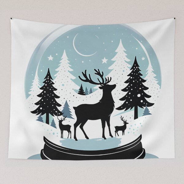 Item preview, Delicate Snowflakes Falling Around Peaceful Forest Reindeer. designed and sold by MissYouONLY.