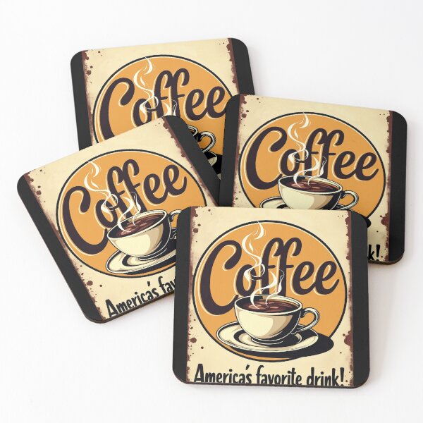 Item preview, Vintage Coffee Sign – Retro Café Artwork designed and sold by DesignsDominus.