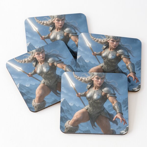 Item preview, Fierce sparklingsilver Valkyrie snow warrior designed and sold by CathryneDelamort.