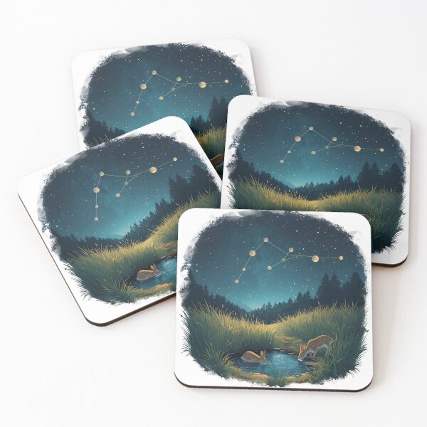 Item preview, Starlit Whisper – Mystical Night Meadow Illustration designed and sold by catcurio.