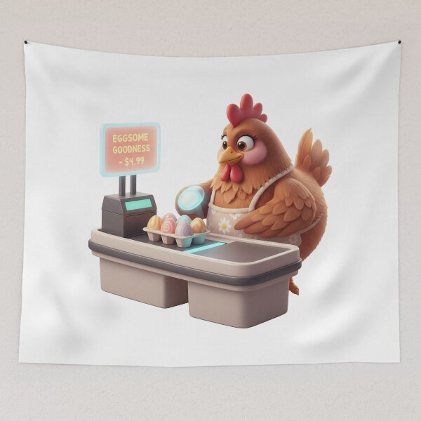 Item preview, Funny Chicken Cashier Supermarket Checkout Clerk designed and sold by vk09.