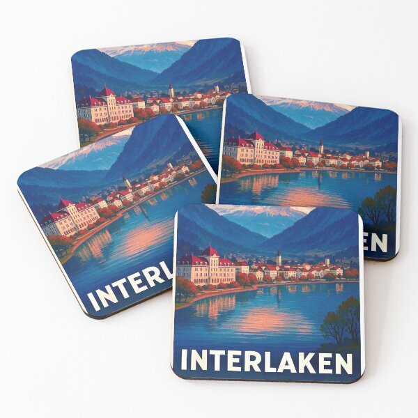 Item preview, Interlaken in Switzerland. Vintage travel poster designed and sold by Steffani Lehmann.