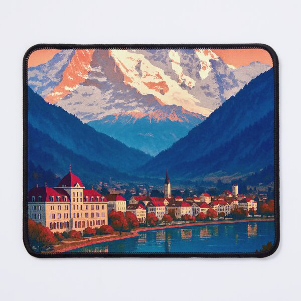 Item preview, Interlaken in Switzerland. Vintage travel poster designed and sold by Steffani Lehmann.