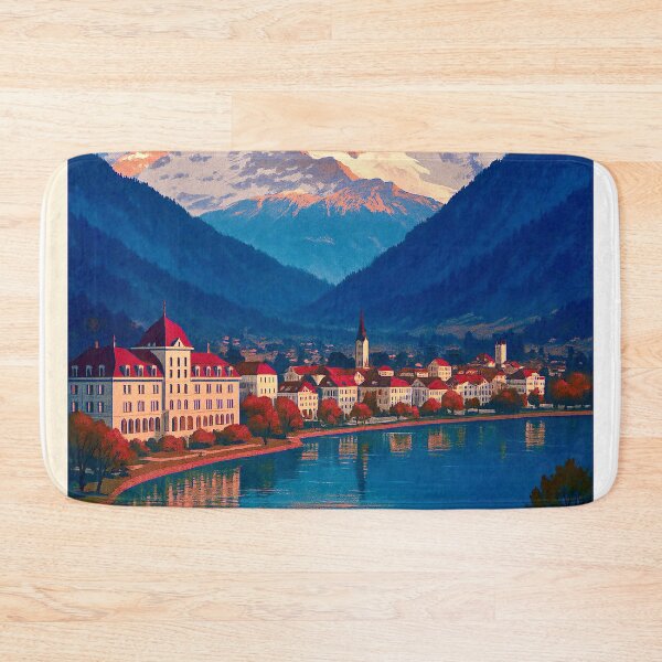 Item preview, Interlaken in Switzerland. Vintage travel poster designed and sold by Steffani Lehmann.