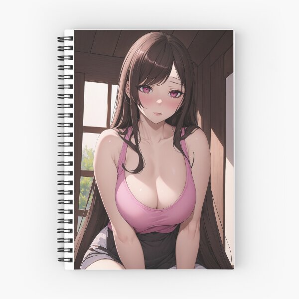 Item preview, Chiho NTRAHOLIC Anime Art | Long Dark Hair Pink Top Blush Aesthetic designed and sold by iloveanimechibi.